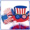 24PCS Patriotic Head Boppers Headband - Star Uncle Sam Hat Balloons
